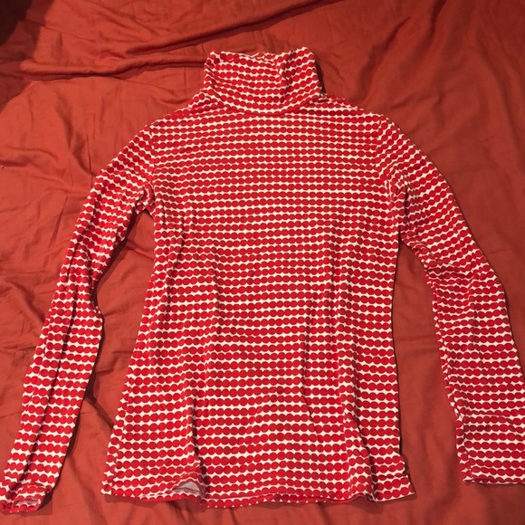 Uniqlo Tops - Uniqlo red polka dot turtleneck